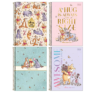 Caderno Espiral Capa Dura Connect Pooh 80 Folhas Tilibra