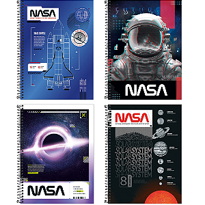 Caderno Espiral Capa Dura Connect Nasa 80 Folhas Tilibra