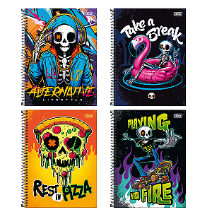 Caderno Espiral Capa Dura Connect Bone Z 80 Folhas Tilibra