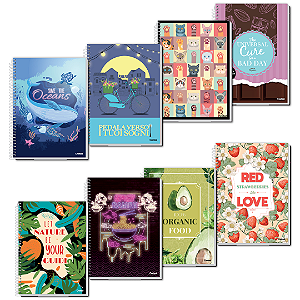 Caderno Espiral Capa Dura My Collection Feminino Com Adesivos 80 Folhas Credeal