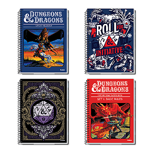 Caderno Espiral Capa Dura Dungeons & Dragons 80 Folhas Credeal