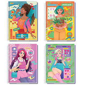 Caderno Espiral Capa Dura Pop Fashion 80 Folhas Credeal