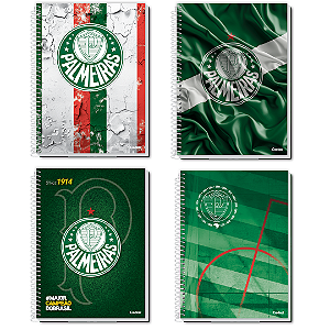 Caderno Espiral Capa Dura Palmeiras 80 Folhas Credeal