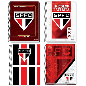 Caderno Espiral Capa Dura São Paulo Futebol Clube 80 Folhas Credeal