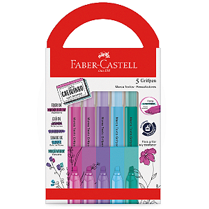 Marca Texto Grifpen Cheirinho Com 5 Cores Faber Castell