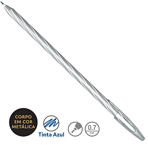 Caneta Esferográfica Spiro Gem 0.7mm Azul Cis