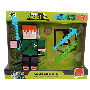 Boneco Gamer Família Arqueira 15cm Com Acessórios 3031382 Algazarra