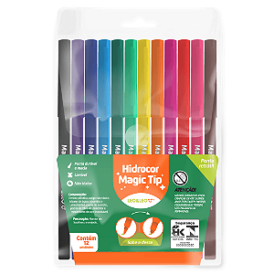 Caneta Hidrografica Magic Tip Vai E Vem Com 12 Cores 10263 Leonora