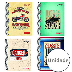 Caderno Espiral Capa Dura Vintage 80 Folhas Panamericana