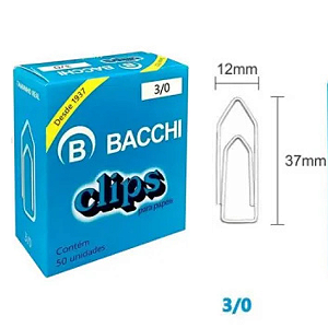 Clips Galvanizado Aco 3/0 50 Unidades 08077 Bacchi