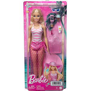 Boneca Barbie Fashion Dia De Praia Malibu HPL73 Mattel