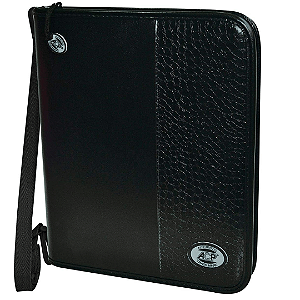 Fichario Com Ziper Croco Black Preto 938 Acp