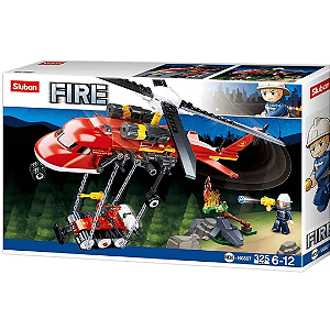 Blocos De Montar Cubic Helicóptero De Combate Incêndio 325 Peças BR2307 Multilaser