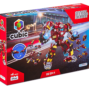 Blocos Para Montar Cubic Steel Robot 25 Em 1 575 Peças BR1617 Multilaser
