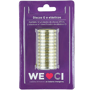 Disco + Elástico Dourado G 31mm CI312008 Caderno Inteligente