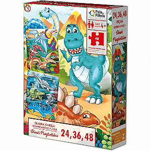 Quebra Cabeça Dinos Progressivo 24,36,48 Peças 792412 Pais E Filhos