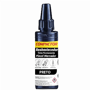 Tinta Para Marcador Permanente 30ml Preta Compactor