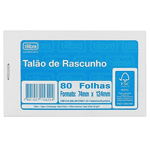 Bloco Para Rascunho Com Serrilha 80 Folhas 158224 Tilibra