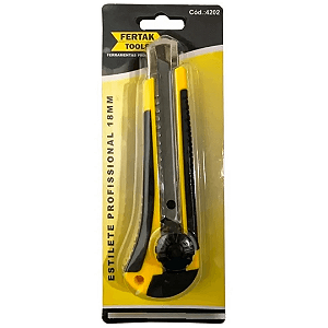 Estilete Profissional 18mm Com Cabo Emborrachado 4202 Fertak