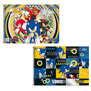 Caderno De Desenho Espiral Capa Dura Sonic 80 Folhas Tilibra