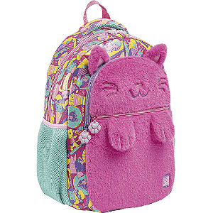 Mochila De Costas Purrfect Cat Rosa Tilibra