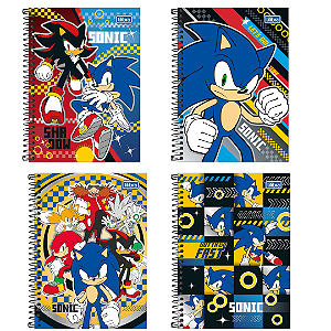 Caderno Espiral Capa Dura Pequeno Sonic 80 Folhas Tilibra