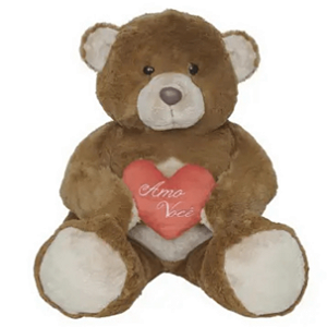 Pelúcia Urso Duda Coração 40cm 1471 Lovely Toys