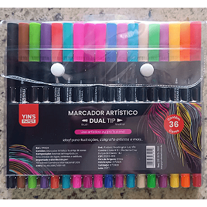 Marcador Artistico Dual Tip 36 Cores YP9514 Yins Paper