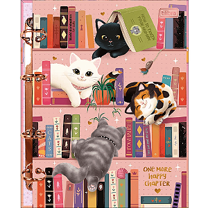 Caderno Argolado Colegial Purrfect Cats 80 Folhas Tilibra
