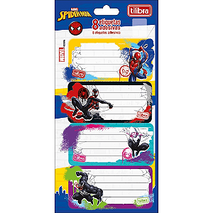 Etiqueta Adesiva De Identificação Spider Man Com 8 Unidades Tilibra