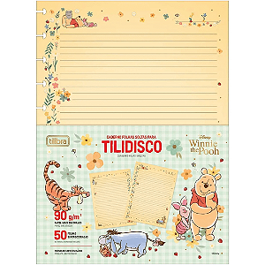 Refil Para Caderno Tilidisco Pooh 90g/m² 50 Folhas Tilibra