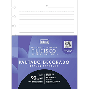 Refil Para Caderno Tilidisco Colegial Decorado 90g/m² 80 Folhas Tilibra