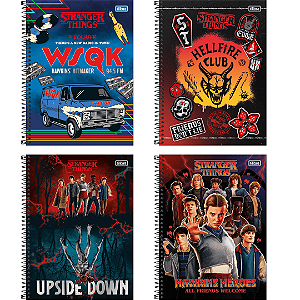 Caderno Espiral Capa Dura Stranger Things 80 Folhas Tilibra