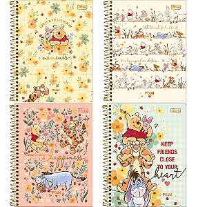Caderno Espiral Capa Dura Connect Pooh 80 Folhas Tilibra