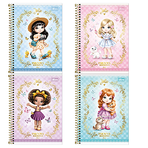 Caderno Espiral Capa Dura Jolie 80 Folhas Tilibra