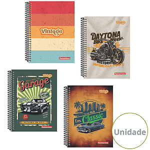 Caderno Espiral Capa Dura Vintage 160 Folhas Panamericana