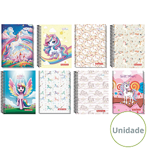 Caderno Espiral Capa Dura Pequeno Unicórnio 96 Folhas Panamericana