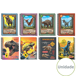 Caderno Espiral Capa Dura Pequeno Dino 96 Folhas Panamericana