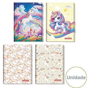 Caderno Brochura Capa Dura Unicórnio 80 Folhas Panamericana