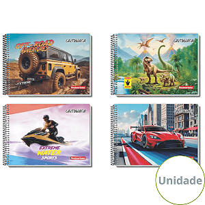 Caderno De Desenho Espiral Capa Dura Masculino 60 Folhas Panamericana