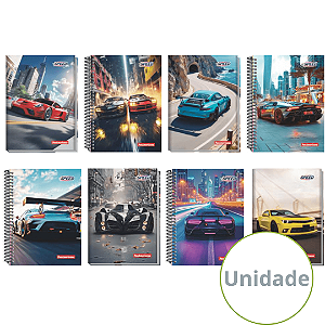 Caderno Espiral Capa Dura Pequeno Speed Car 96 Folhas Panamericana