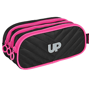 Estojo Triplo UP4YOU Preto E Pink ET49595UP-PT Luxcel