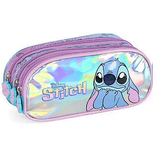 Estojo Triplo Holográfico Stitch EI42415SC-AZ Luxcel