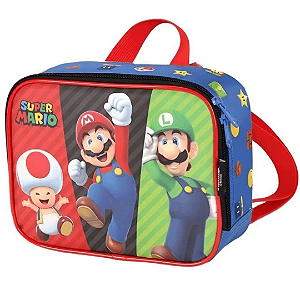 Lancheira Térmica Mario Bros Azul LA42533MO-AZ Luxcel