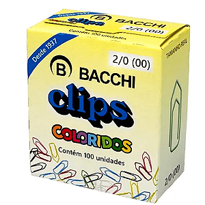 Clips Colorido 2/0 Com 100 Unidades 13545 Bacchi