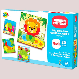 Quebra Cabeça Meu Primeiro Quebra Cabeça Animais 4 Em 1 20 Peças 1127 GGB
