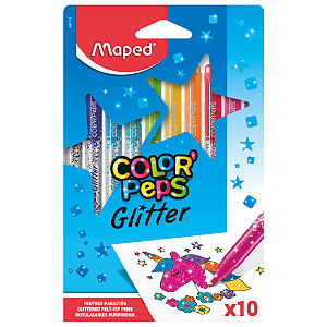 Caneta Hidrografica Glitter Color Peps 10 Cores Maped