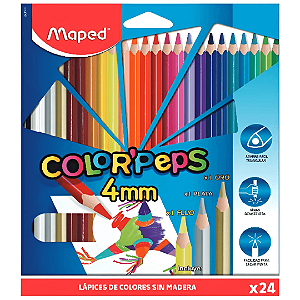 Lápis De Cor Color Peps Strong 4mm Com 24 Cores Maped
