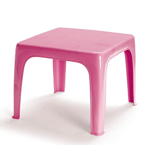 Mesinha Infantil De Plástico Rosa 1700 Injeplastec