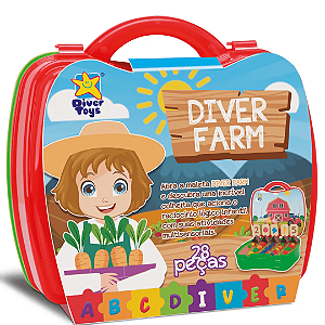 Diver Massa Maleta Abc Diver Farm Com Acessórios 8358 Diver Toys